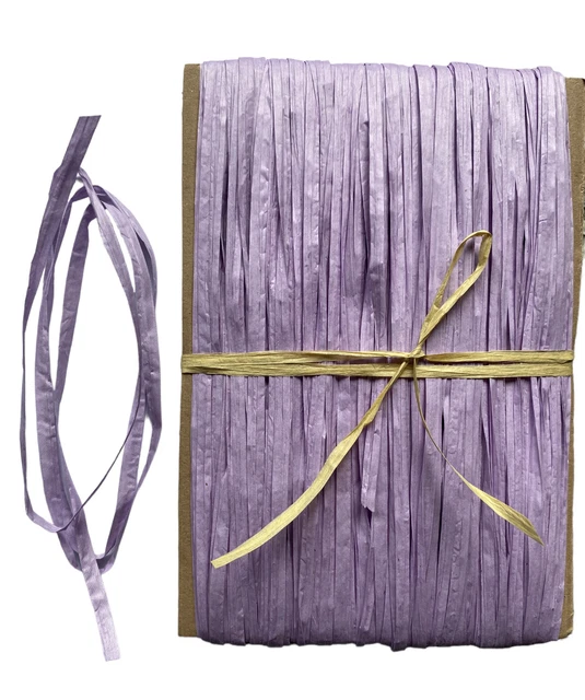 Cinta de papel Raffia para regalos decoración álbum de recortes hágalo usted mismo artesanía lila rosa 1m 100m