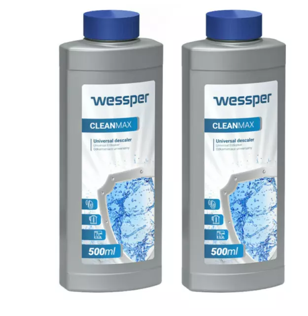 2x Descalcificador Wessper 500ml para cafeteras para Delonghi EcoDecalk