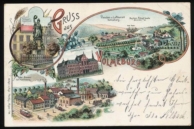 639836) Gruss aus Litho AK Volmeburg bei Hagen i.W. gelaufen 1901