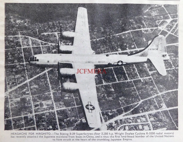 BOEING B 29 SUPERFORTRESS Bomber Aircraft 2 Original WW2 Photo Print 