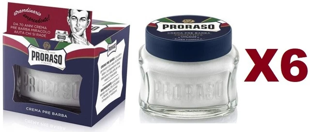 6 Pz Proraso Crema Pre Barba Protettiva 100Ml Con Aloe E Vitamina E