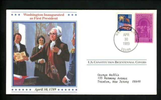 US Topical Cover Constitution Bicentennial Washington Inaugurated Apr 30, 1789