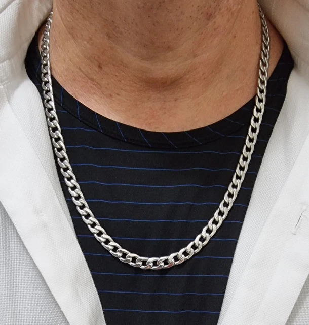 Collana Uomo/donna Con Ciondolo Croce 24mm, Acciaio Inox, Colori Argento/oro/nero - Foto 4