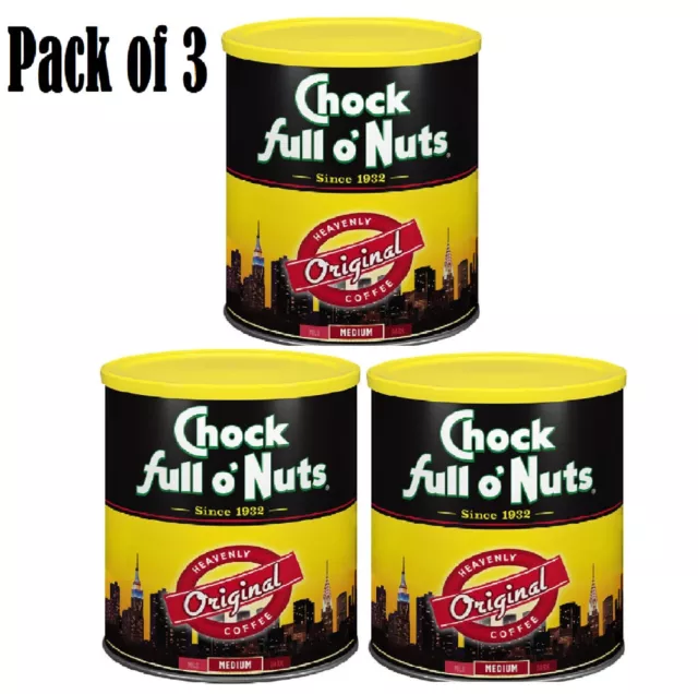 Chock full o'Nuts Heavenly Ground Coffee, Original Blend (48 oz.) -3pk