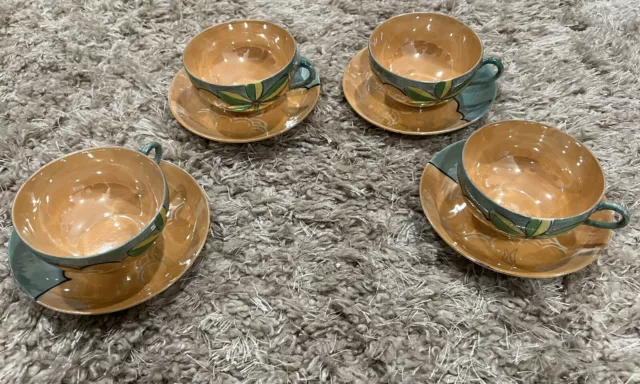 Lustre Wear Set of Cups and Saucers Lot of 4