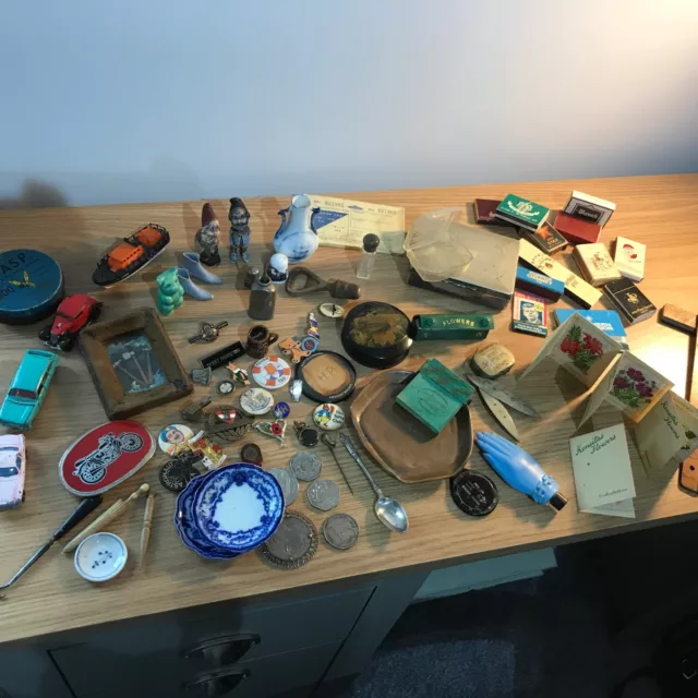 Job Lot Of Genuine Antique/Vintage Curios/Collectibles - Toys/Badges/Figures…..