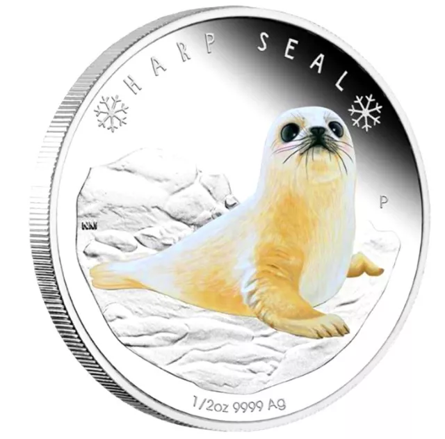 2017 Polar Babies Harp Seal Tuvalu 1/2oz Silver Proof 50c Half Dollar Coin