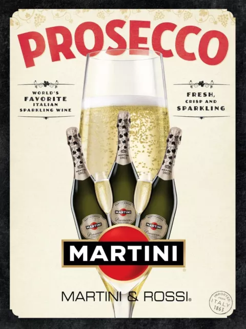 METAL VINTAGE RETRO SHABBY-CHIC PROSECCO MARTINI TIN SIGN WALL PLAQUE man cave