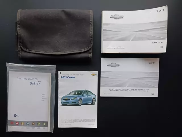 2011 Chevy Cruze Owners Manual Guide Set With Case & OnStar OEM