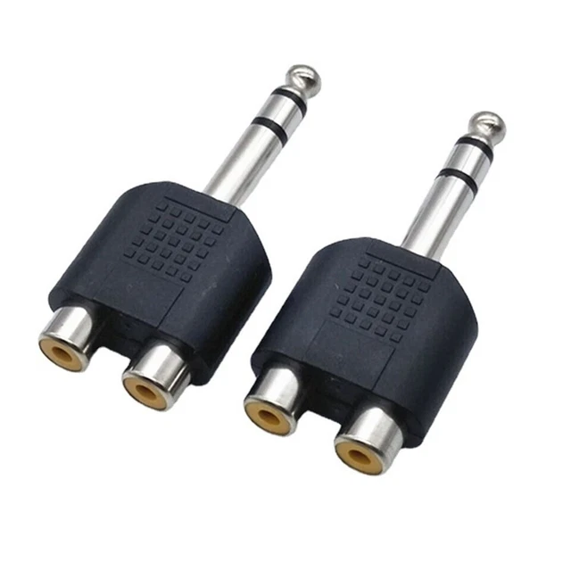 Adaptateur audio RCA convertisseur audio applications audio nickelé 6,35 mm