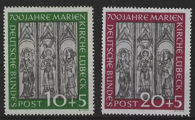 AB330) BRD Nr 139 - 140 postfrisch Marienkirche geprüft Schlegel BPP Mi 220 Euro