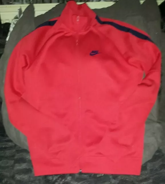 Retro Red Mens Nike Zip Up Size Small 2