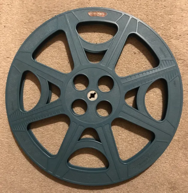VINTAGE TUSCAN 16MM 800ft film reel spool - 16.5cm Blue Plastic