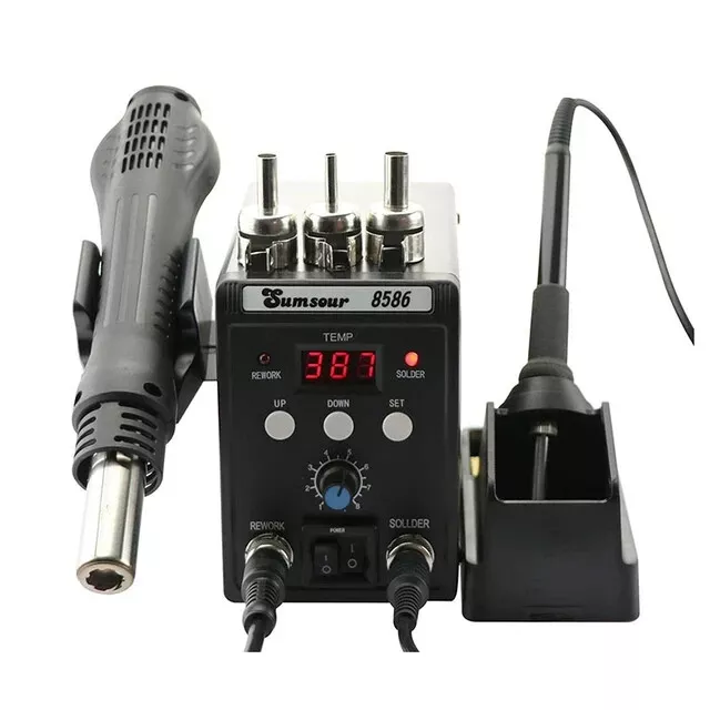 220V Soldering Station 8586  Digital Display SMD Rework Hot Air Gun Solder Iron