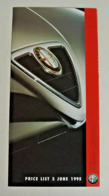 Alfa Romeo . Range . Alfa Romeo Range Price List . June 1995