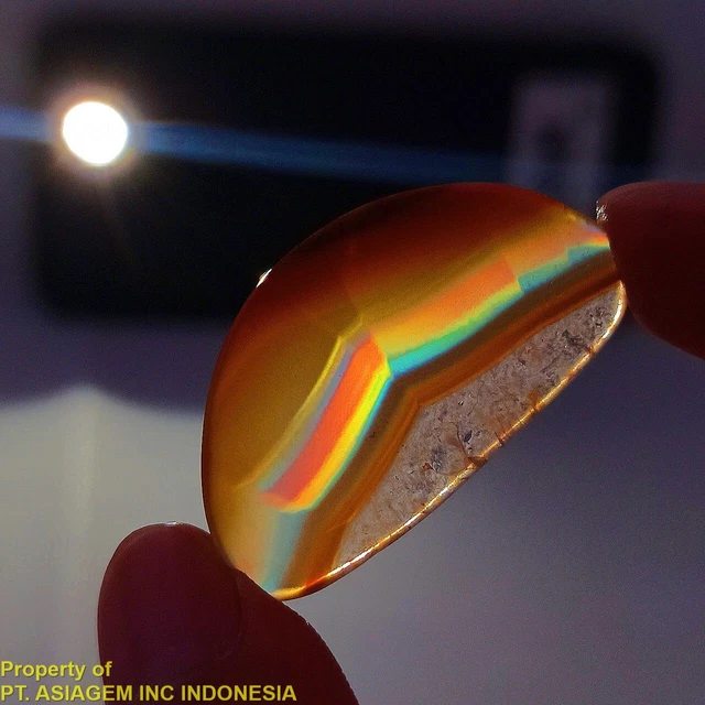 18ct 'A' Grade Rainbow IRIS AGATE ~Multi-Color Fire~ 1-of-a-kind ~100% Natural