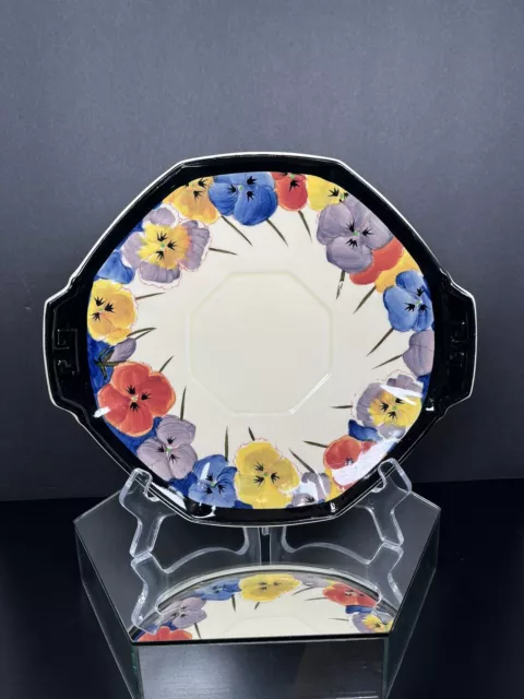 Royal Doulton Pansy Pansies Dessert Cake Plate Hand Painted D4049 Art Deco 1920s