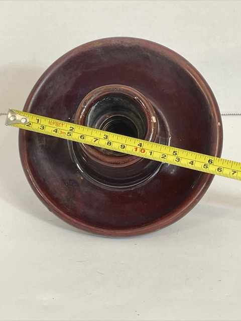Vintage LARGE Brown Porcelain High Voltage Power Line Insulator-Unbranded 7