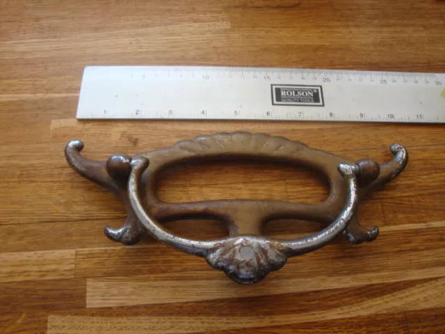 Antique Brass Letterbox Door knocker Posting Slot Art Nouveau