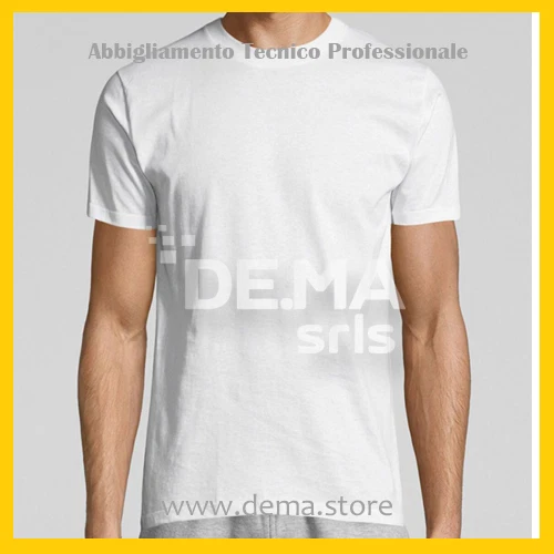 MAGLIETTA  TSHIRT  Maniche Corte UOMO DONNA  UNISEX  BIANCA  WHITE