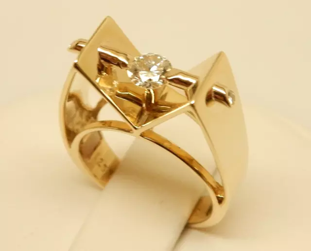 Designer JOSE HESS 14K Yellow Gold 3/8 ct tw Diamond Tension-Set Engagement Ring