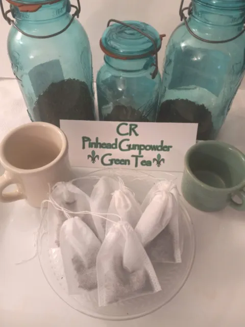 C R Tea Coffee Spice Organic 7 Tea Bags Pinhead Gunpowder Green Tea Loose Leaf