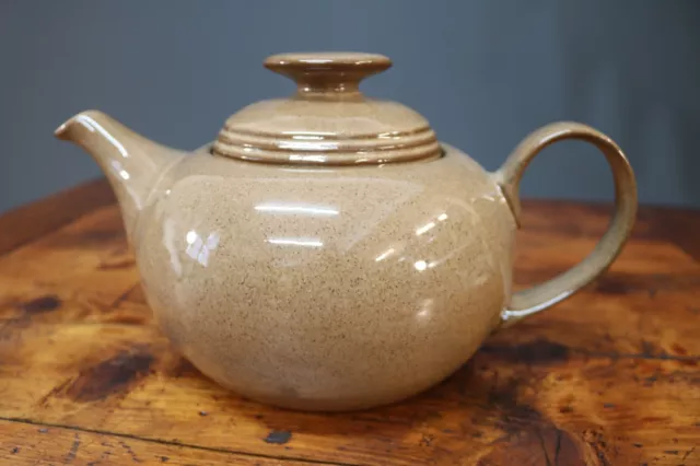 Denby Pampas Tea Pot Stoneware Vintage England Brown & Cream