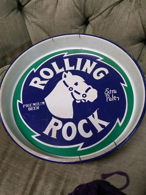 Vintage  Rolling Rock Beer horse logo Metal Tray
