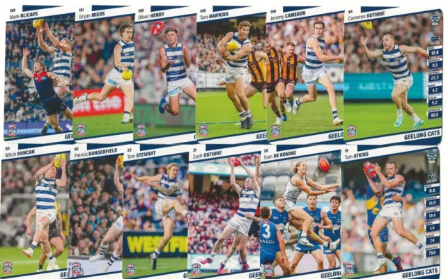 2024 Teamcoach Geelong Common Base Team Set 12 Cards Afl