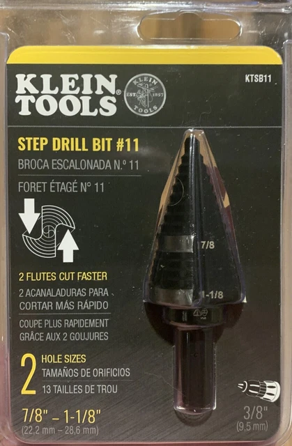 BRAND NEW - Klein Tools KTSB11 Double Fluted Step Drill Bit #11 #5FM.96 2