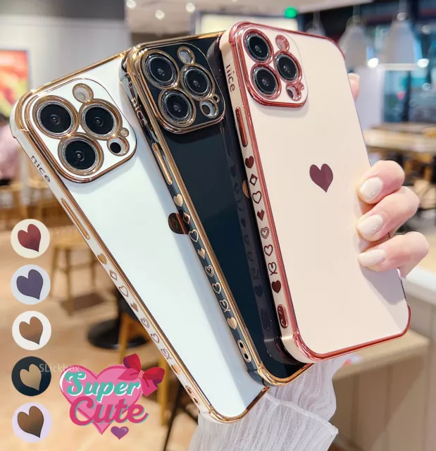 Cute Heart Phone Case Shockproof Slim Cover For iPhone 12 13 Pro Max XR 7 8 11