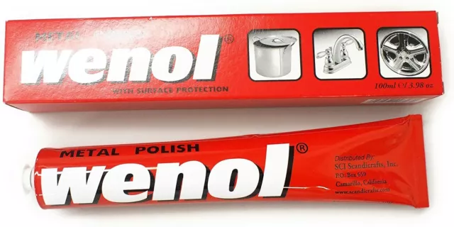 German Wenol Metal Cleaner Polish Surface Protection 3.98 oz Red Tube FAST SHIP 2