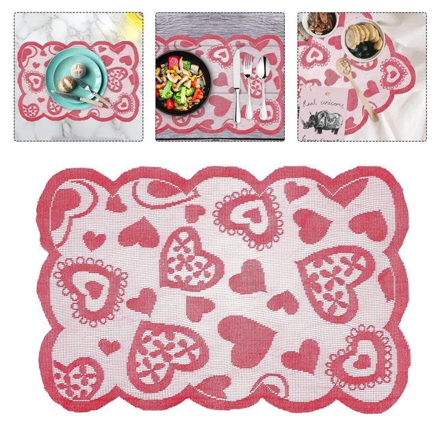 Juegos de mesas de poliéster para San Valentín juego de mesa corazón hogar en forma de corazón