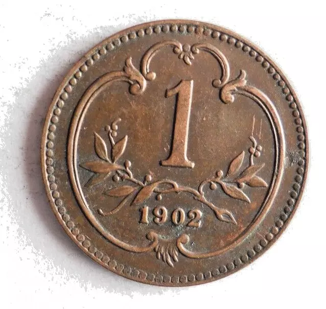1902 AUSTRIA HELLER - Excellent Coin - FREE SHIP - Bin #410