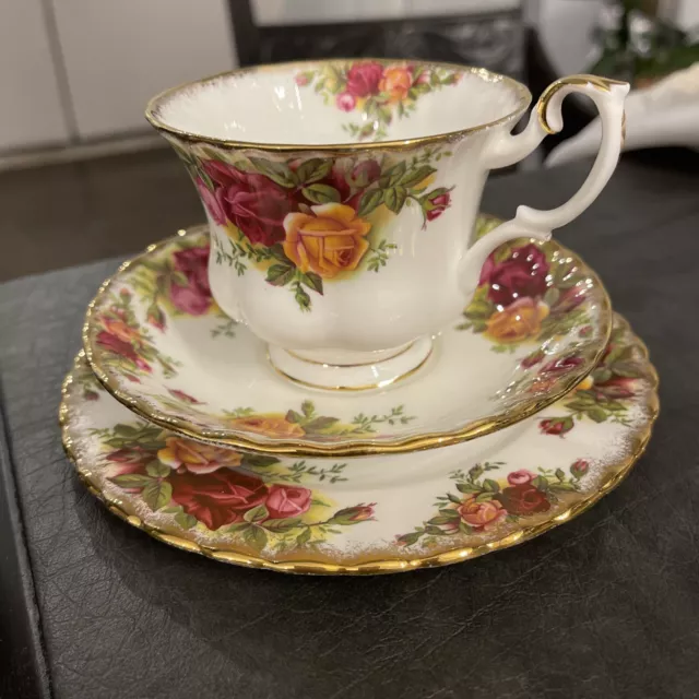 Royal Albert Old Country Roses China Demitasse Tea Cup & Saucer & dessert plate
