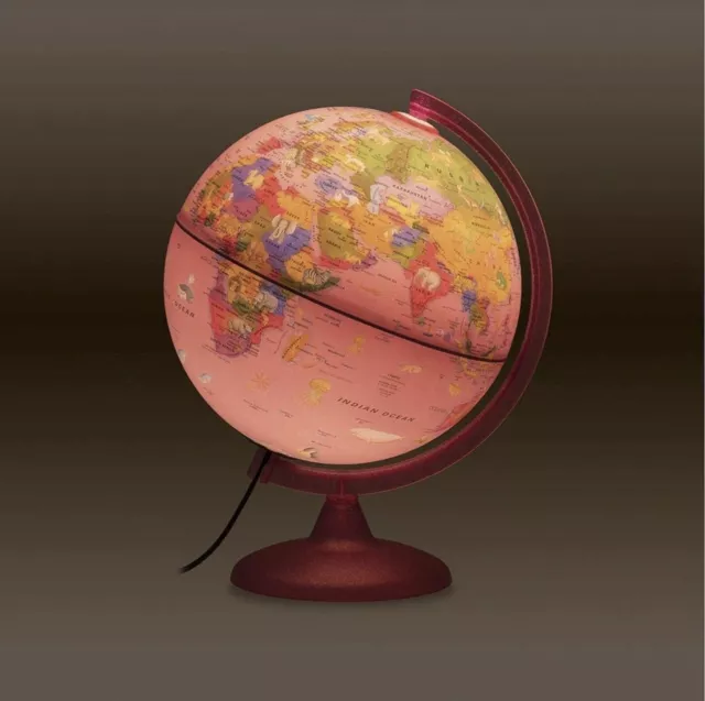 Tecnodidattica Zoo Illuminated Children's Globe - 25 cm, Pink