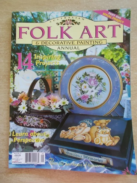 Folk Art & Decorative Painting Vol 8 #11~Teddies~Boxes~Lap Desk~Sewing Table...