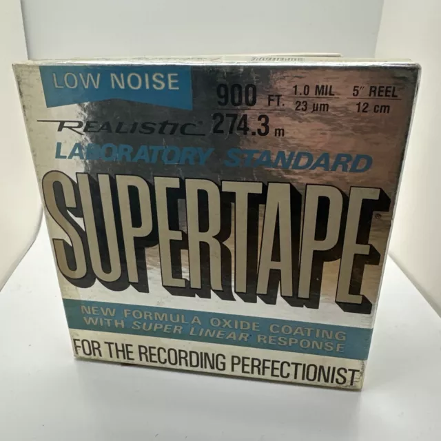 NIP Supertape Realistic Standard Reel to Reel 900 ft 5” 1 MIL Magnetic Tape Used