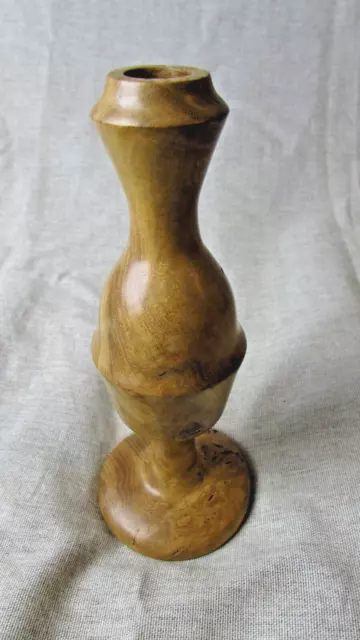 Vintage Treen Hand Turned Wooden Candle Stick Holder