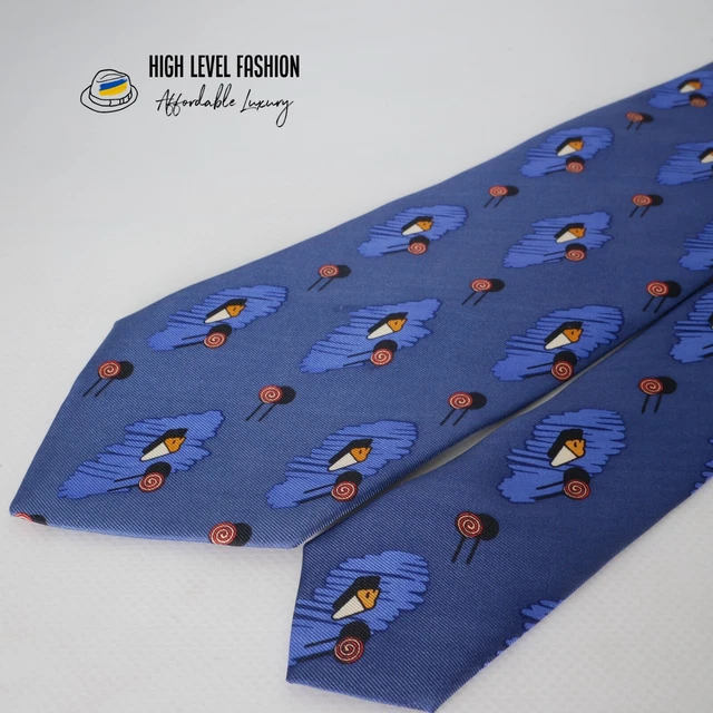 JC de CASTELBAJAC Pure Silk Tie ICECREAM Multilogo Hand Made France