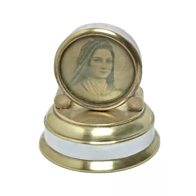 1930s French Art Deco Round Frame Vocable of Ste Therese de Lisieux.