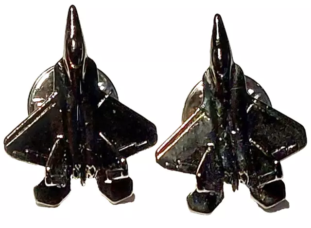 Aircraft Military F-22 Rapter Black Lapel Pins Lot of 2