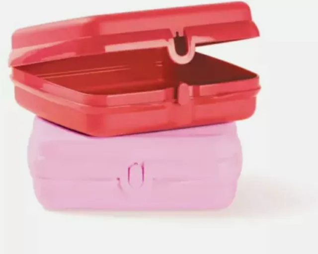 NEW Tupperware Sandwich Keeper Lunch Box Set of 2 Dreamy Pink & Watermelon