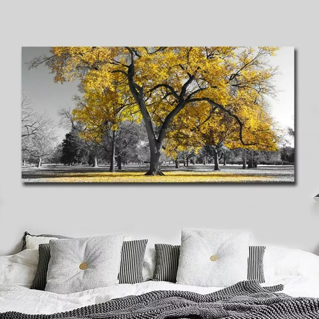 Canvas Painting Yellow Tree Landscape Wall Picture Home Decor Poster & Print Art