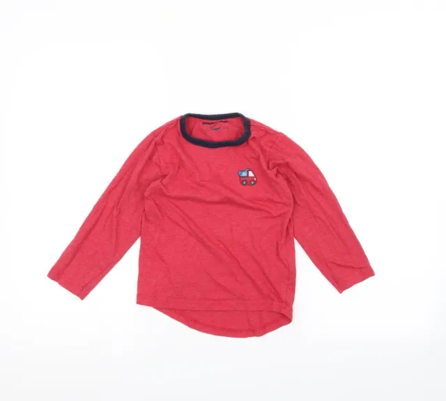 NEXT Boys Red Cotton Basic T-Shirt Size 4 Years Round Neck