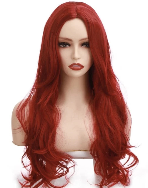 Perruque Synthétique Courte Rouge Lisse - Pour Femme, Taille Moyenne, Neuve Sans étiquettes