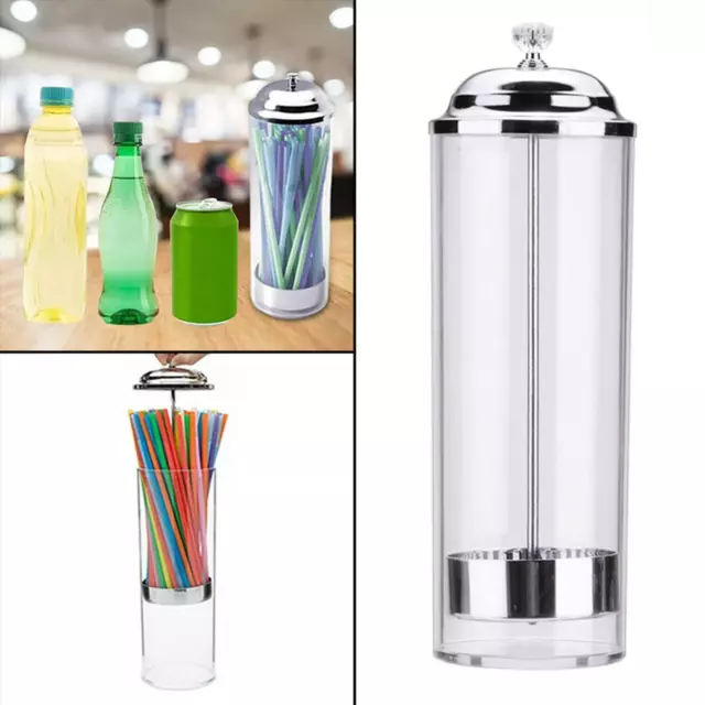 Hot Plastic Straw Dispenser Holder Restaurant Jar Bottle Soda Drink Diner AU