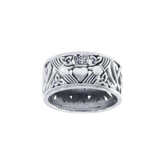 Bague Claddagh Argent 925 Celtique Irlandaise - Cœur, Trinité, Tailles 5 à 13
