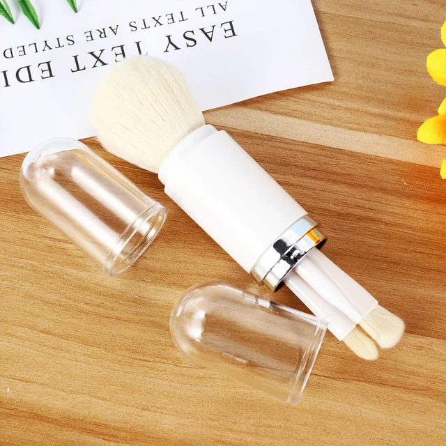 Set 4 in 1 spazzole cosmetiche portatili doppie multifunzione