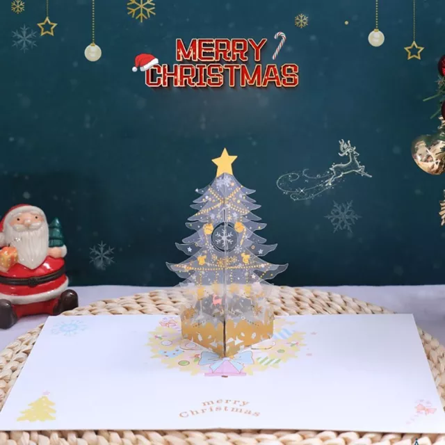 Greeting Pop-Up Postcard With Envelope 3D Christmas Cards Santa Claus Snowman